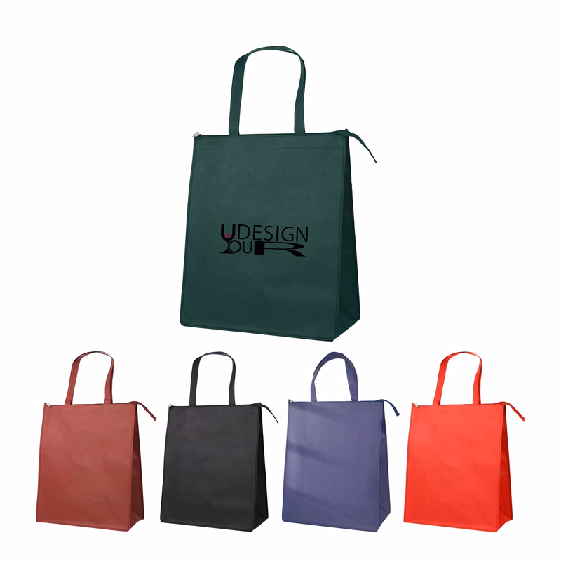 Non-Woven Reusable Grocery Zipper Tote Bags