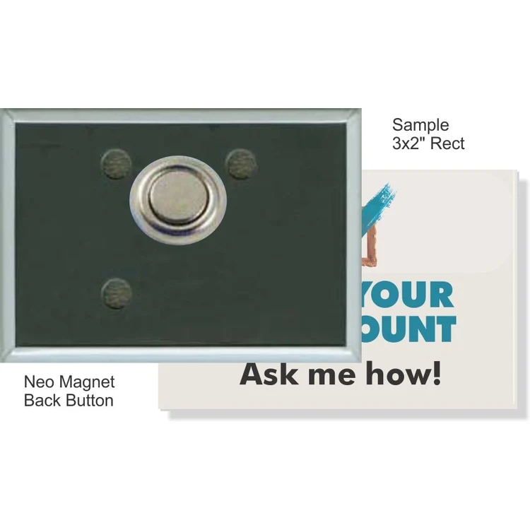 Neo Magnet 3 X 2 Inch Rectangular Button 1