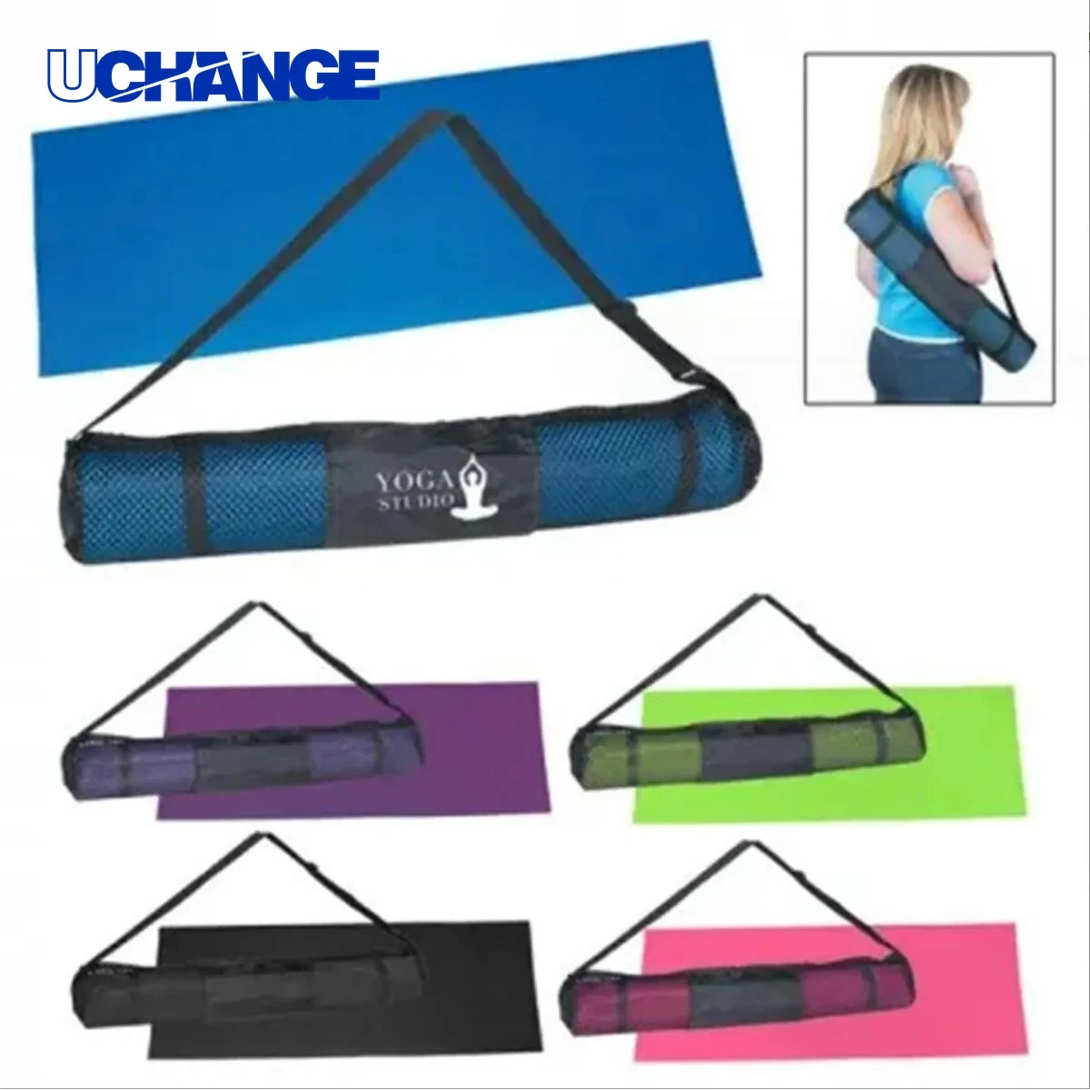 PVC Yoga Mat with Carrying Bag for Fitness Practice 1
