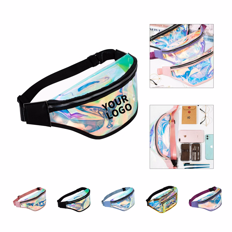 Transparent Holographic Waist Pack 12.6 x 5.6 x 3.2"
