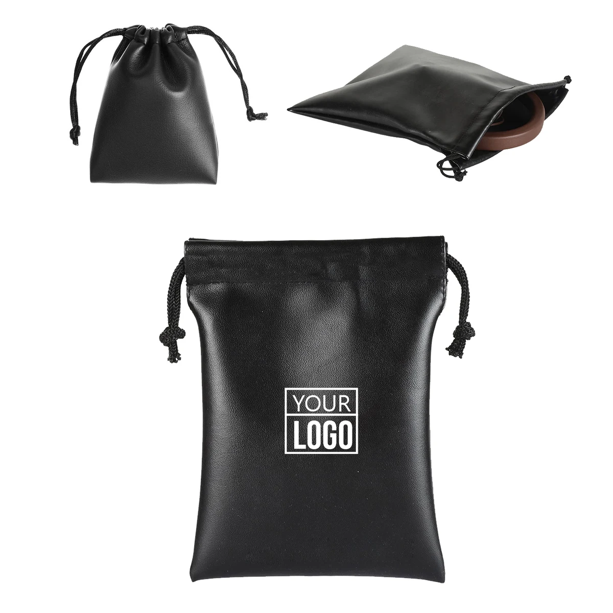 PU Leather Drawstring Jewelry Pouch Bag 1