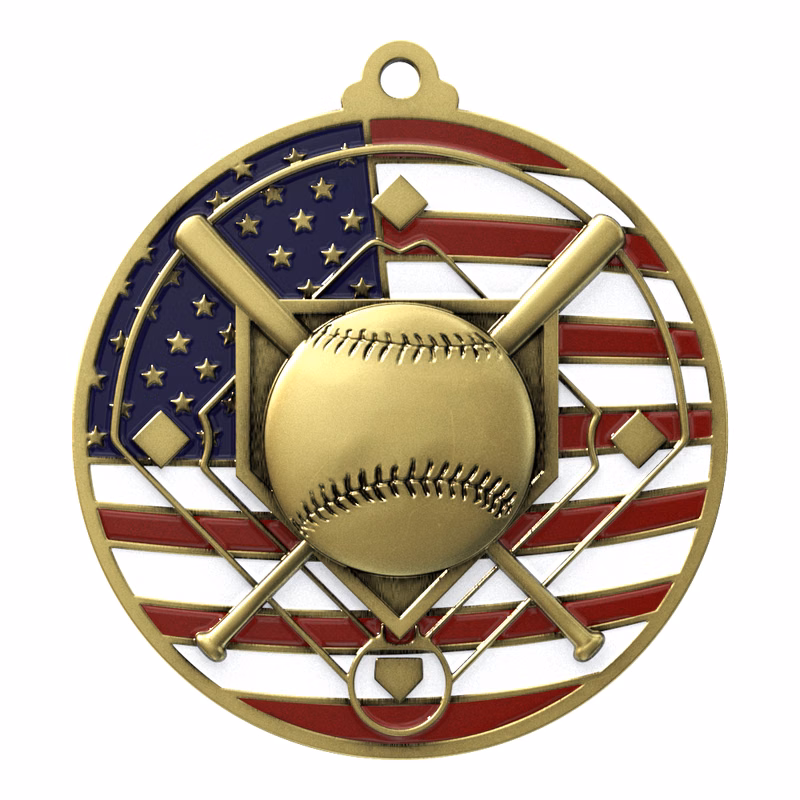 Baseball Patriotic Medallion (2-3/4")