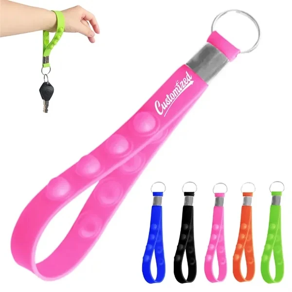 Custom Silicone Pop Bubble Keychain 5.63 inch — Portable Stress Relief Fidget 1