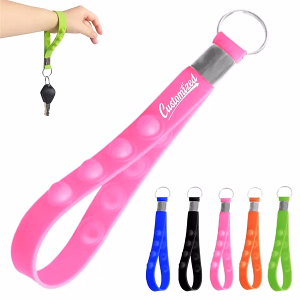 Custom Silicone Pop Bubble Keychain 5.63 inch — Portable Stress Relief Fidget