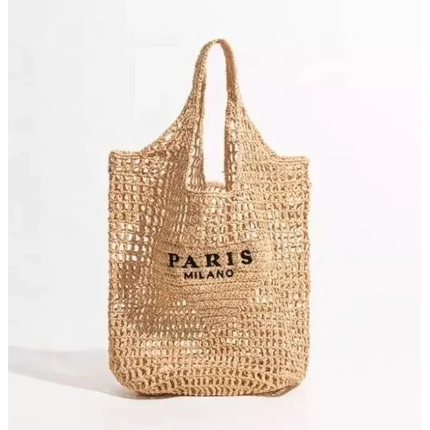 Custom Straw Tote Bag, custom tote bag with logo imprint 1