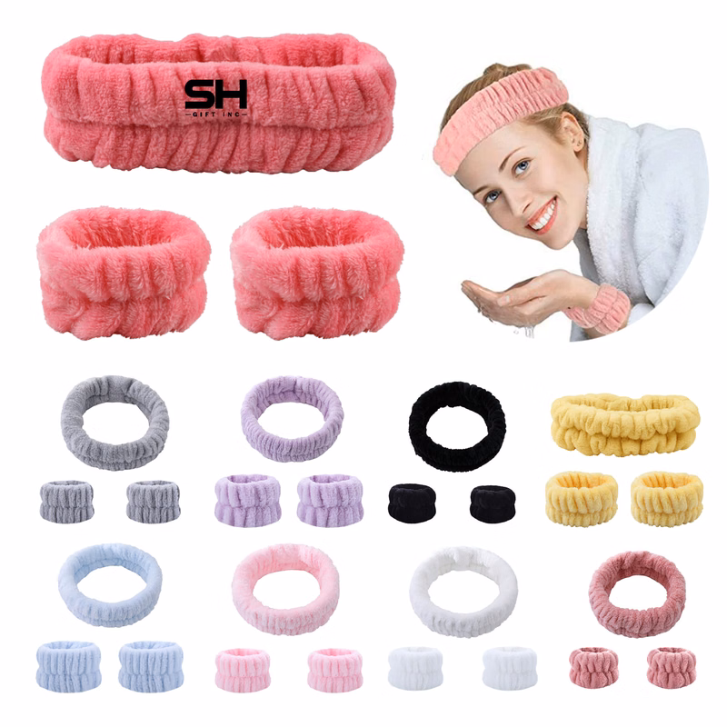 3pcs Face Wash Headband Wristband Set