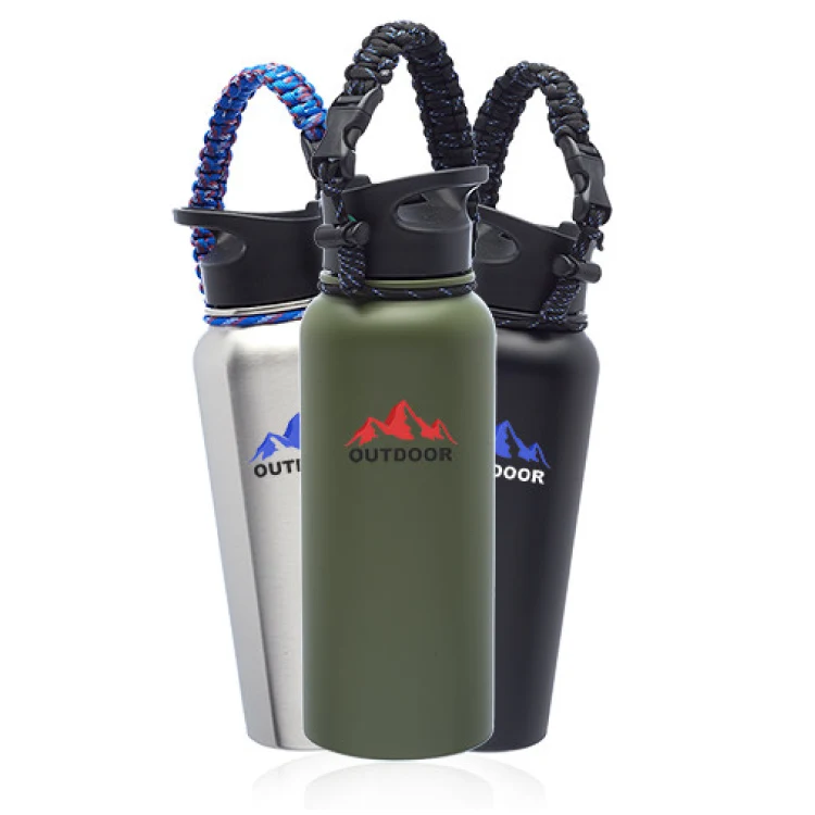 34 oz. Vulcan Stainless Steel Water Bottles with Strap, custom water bottle with logo imprint 1