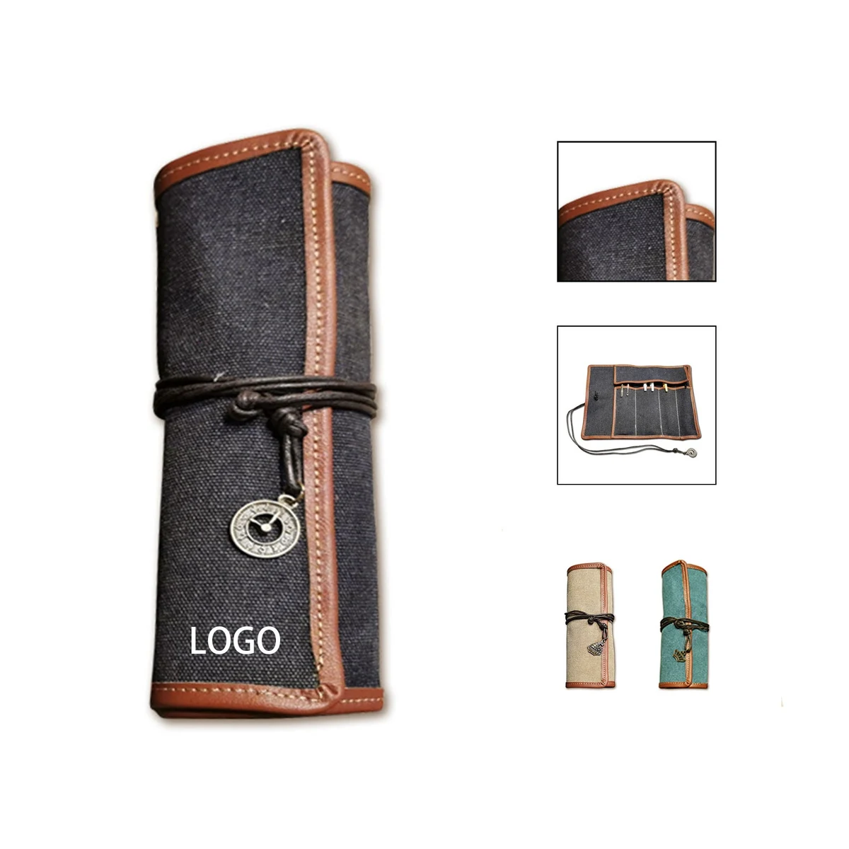 Canvas personality simple large capacity stationery bag 1