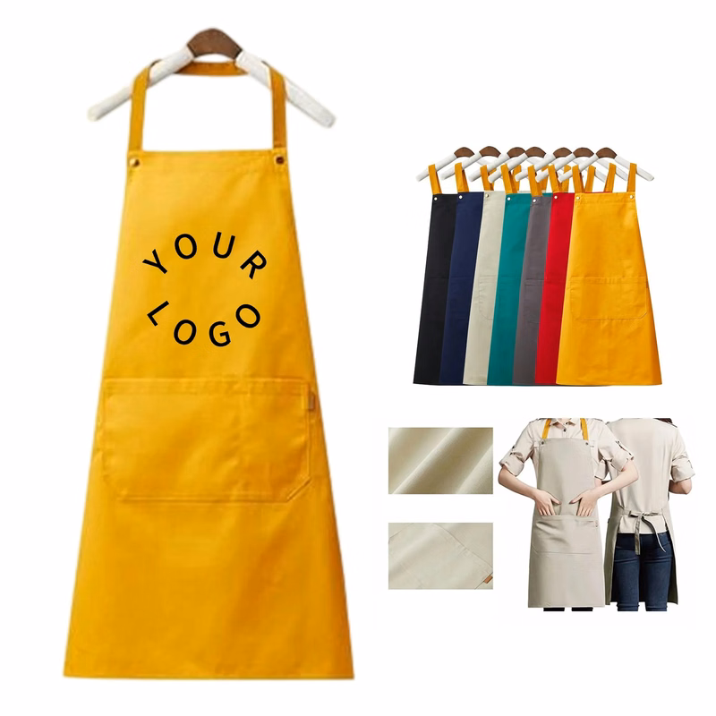 Canvas Kitchen Apron with Pockets