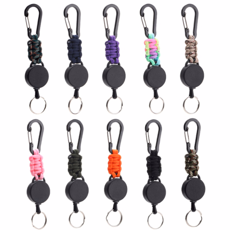 Retractable Paracord Keychain W/ Carabiner