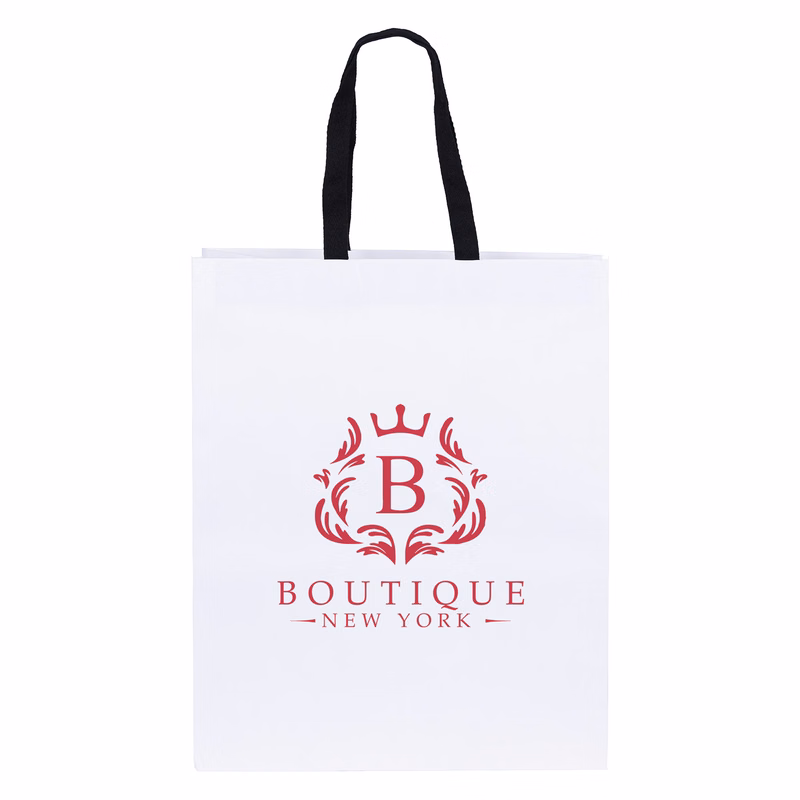 Teak - Woven Handle White Eurotote - Flexo Ink Print