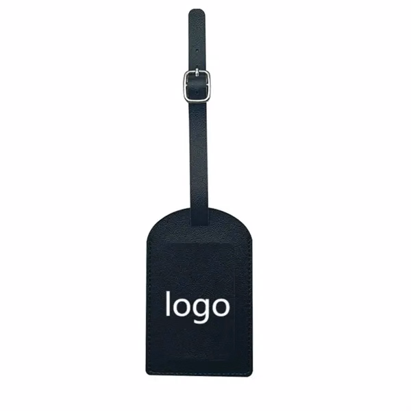 Custom Stainless Steel Luggage Tag — Faux Leather Travel ID with Privacy Buckle Strap
