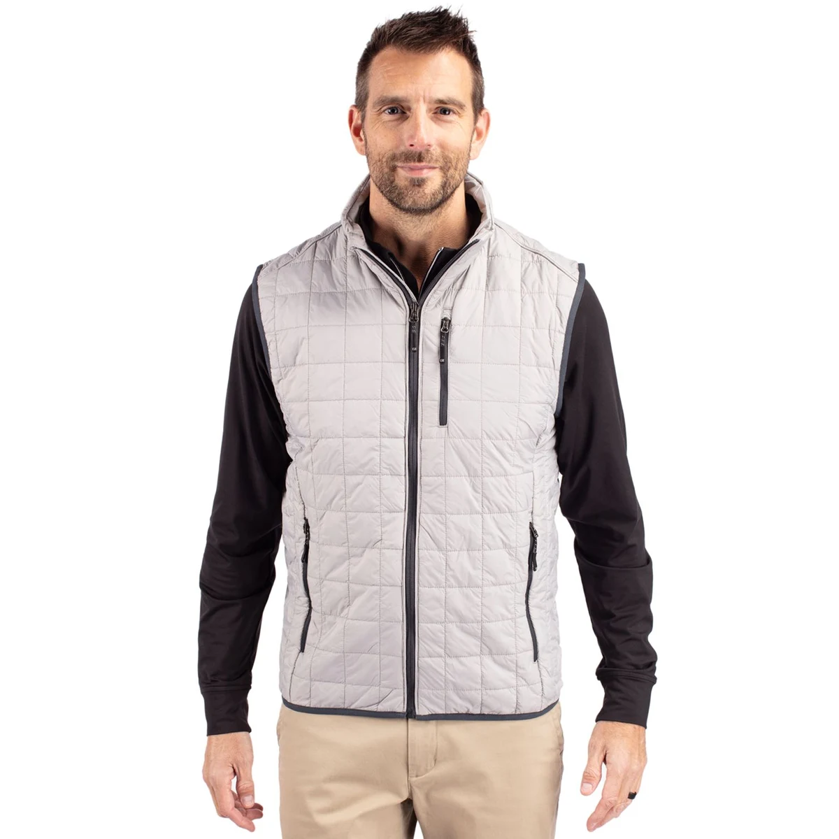 Cutter & Buck Rainier Recycled Insulated Puffer Mens Full Zip Vest 1