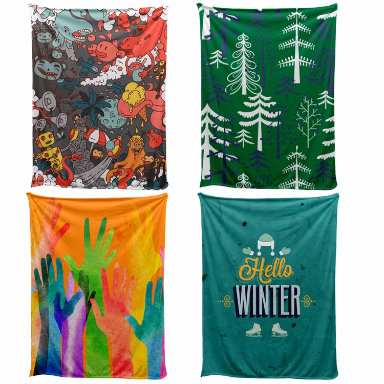 Oversized Silky Soft Plush Full Color Blanket