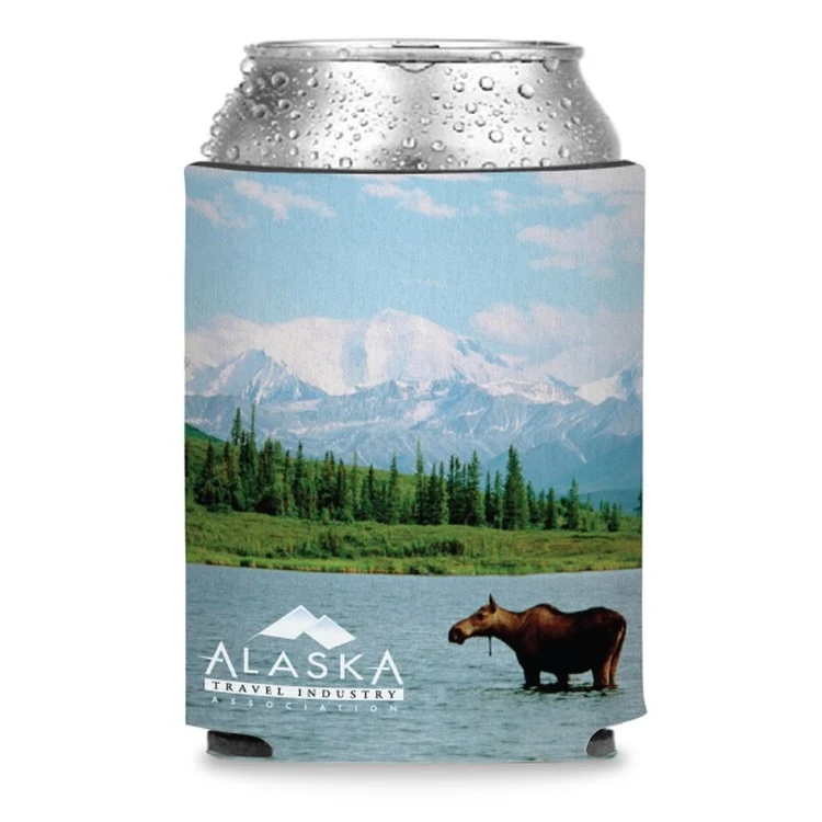 Collapsible Premium Foam Can Cooler - Full Color Sublimation, custom koozie with logo imprint 1
