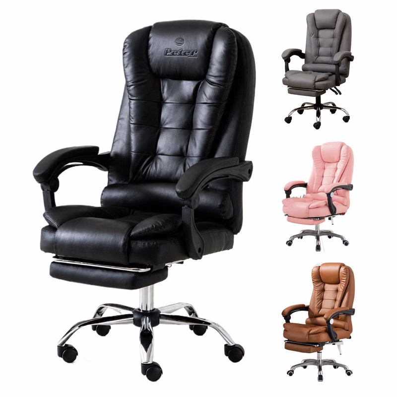 Adjustable Swivel Office Chair with Footrest
