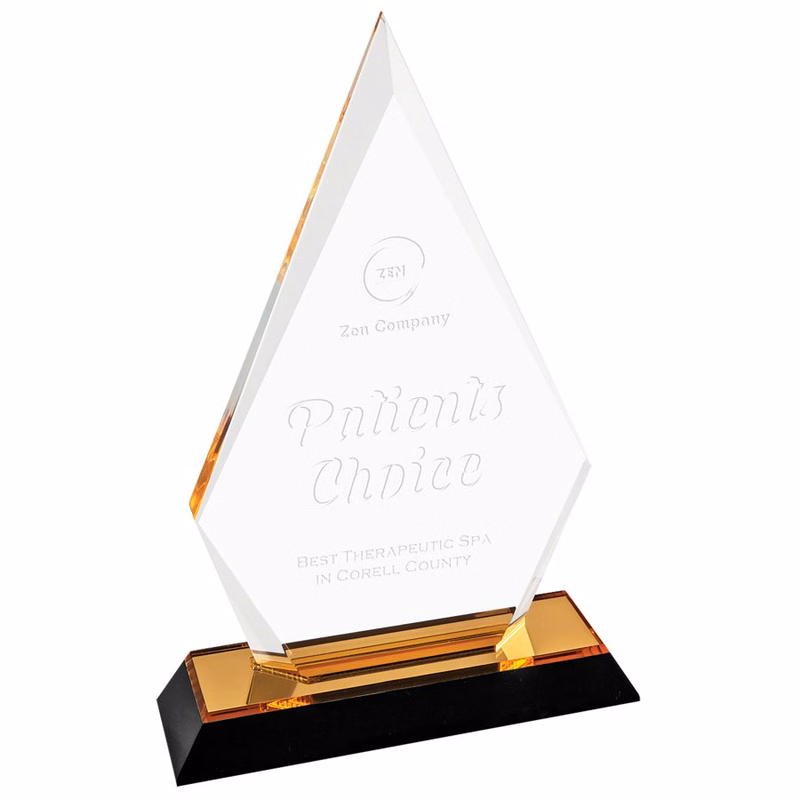 5" x 8" Gold Arrow Point Impress Acrylic Award