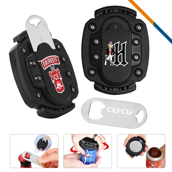 Custom 3-in-1 Silicone Bottle Can Opener with Protective Guard — Bar & Home 1