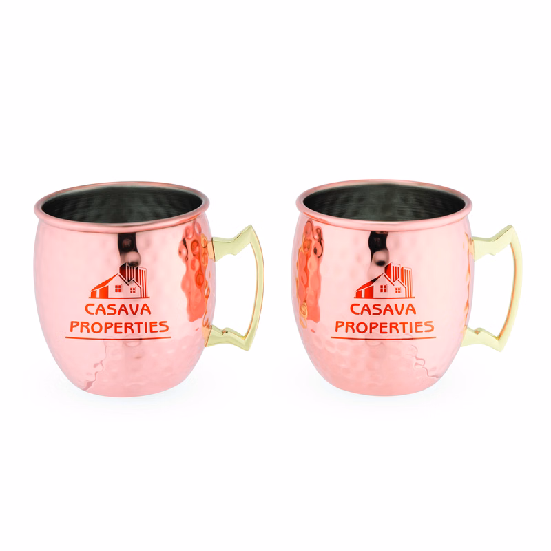 True® Hammered Moscow Mule Copper Mugs - Set of 2