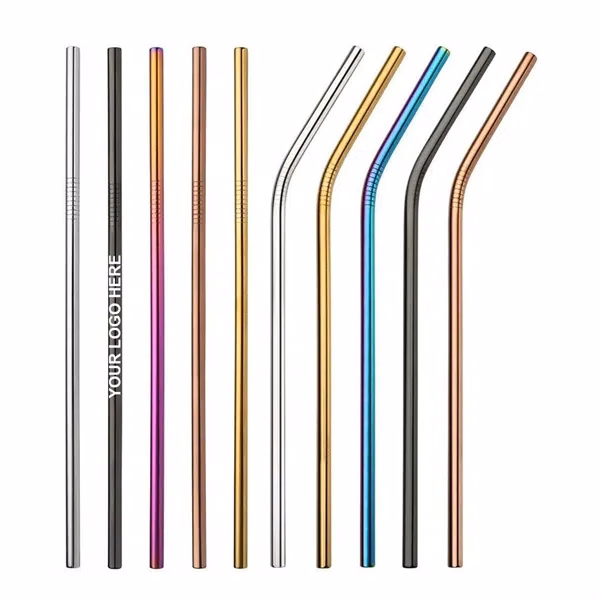 Custom 8.46 in Stainless Steel Reusable Straws — Eco-Friendly Bar & Office Drinkware