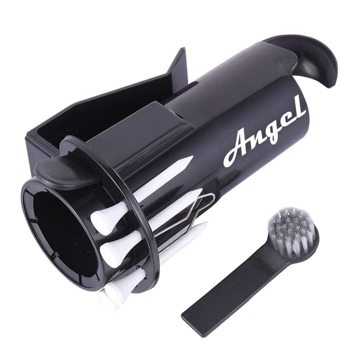 3 in 1 ABS 3-Ball Golf Holder w/ Tees Nylon Brush 1