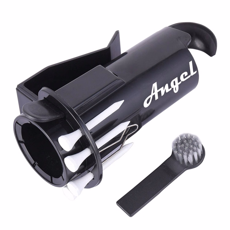 3 in 1 ABS 3-Ball Golf Holder w/ Tees Nylon Brush