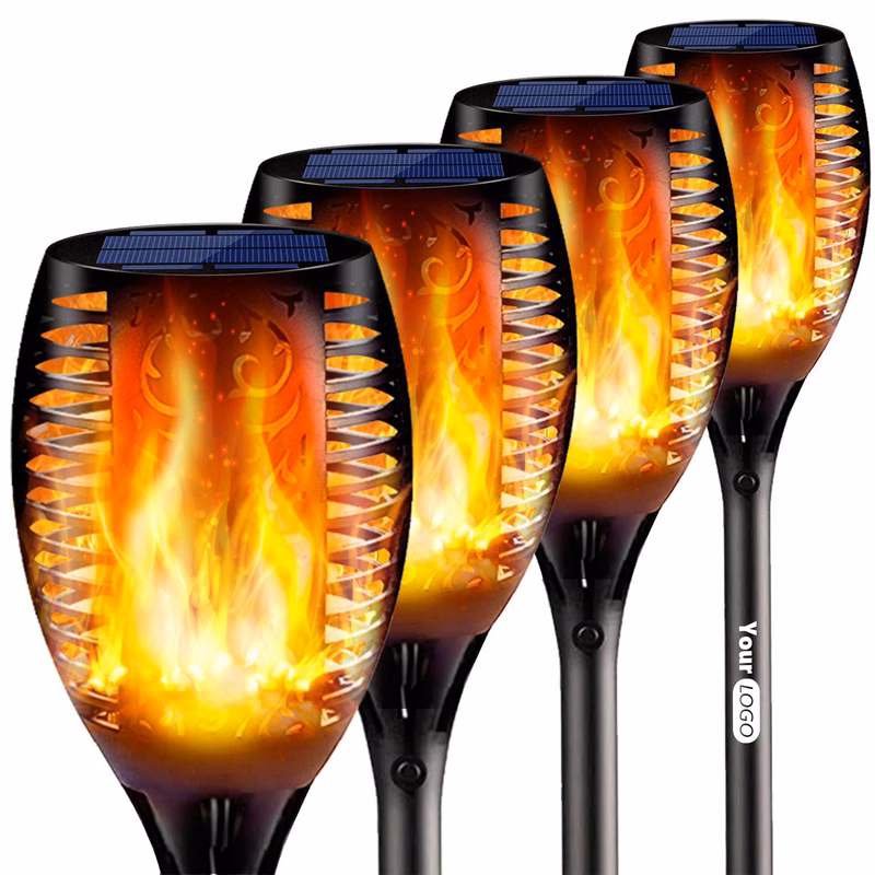 Plastic Solar-Powered Led Garden Torch With Customizable Design