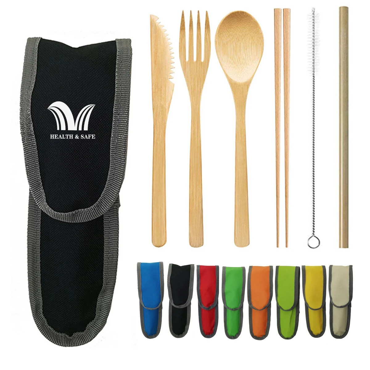 6 Pcs Bamboo Cutlery Set 1