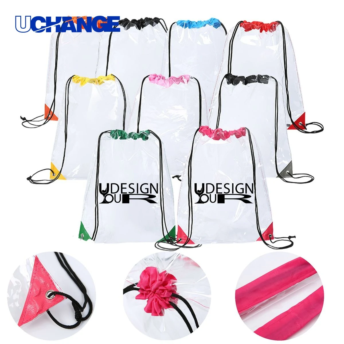 Clear PVC Drawstring Backpack Organizer for Events 1