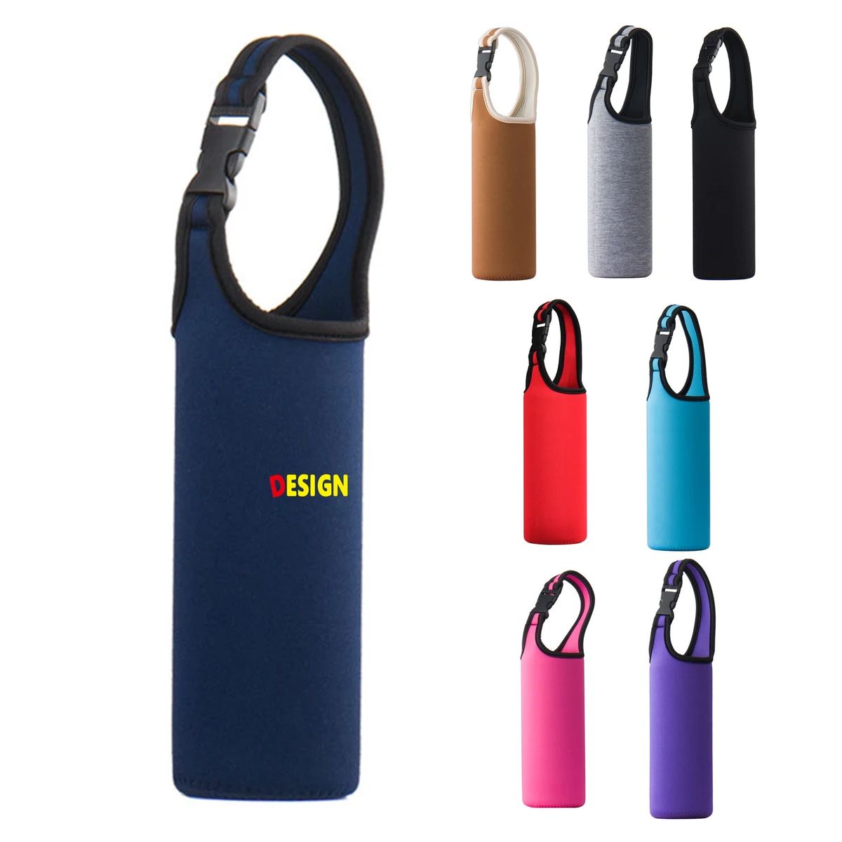 Neoprene Water Bottle Carrier with Adjustable Strap 1