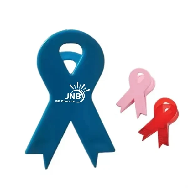 Symbolic Plastic Breast Cancer Ribbon Clip 1
