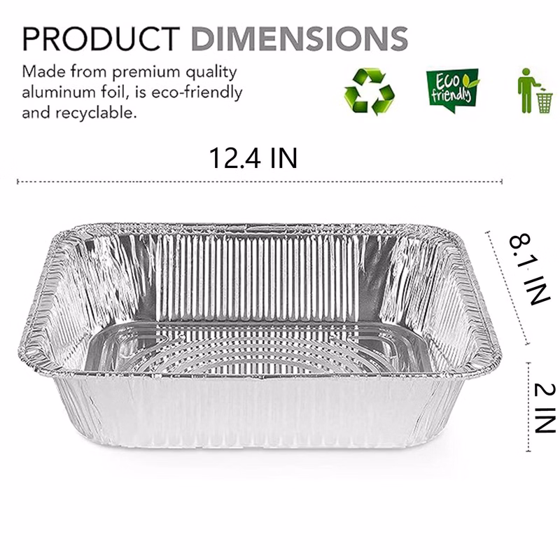 30 Picece 12×8 IN Disposable Foil Aluminum Pans