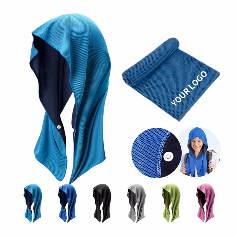 Microfiber Cooling Sports Towel with Button