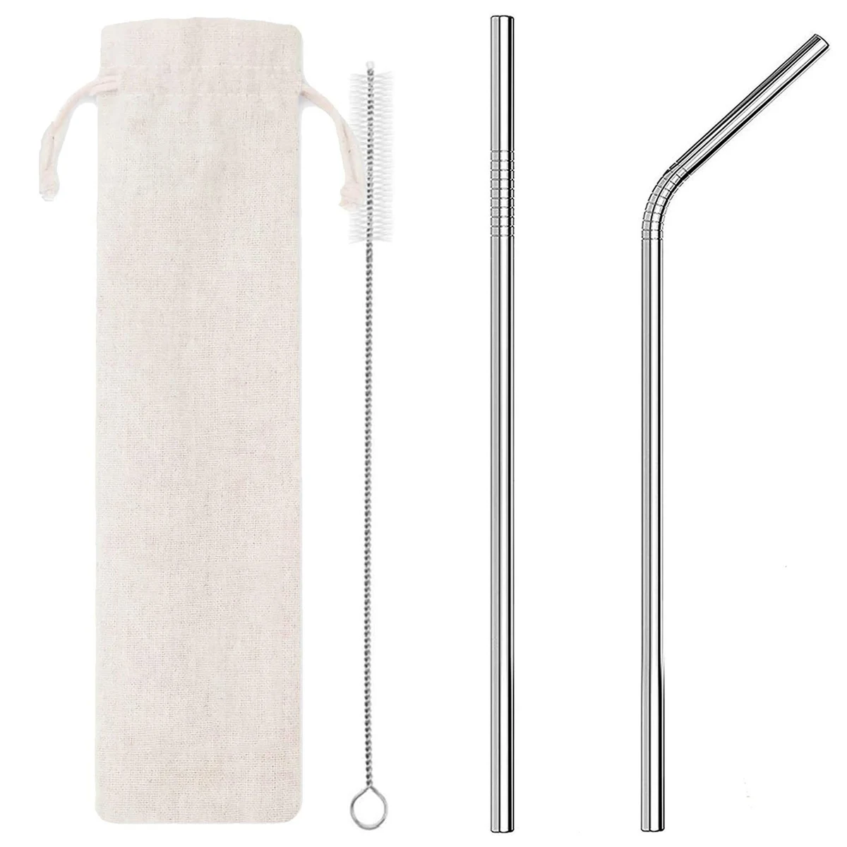 Reusable Drinking Steel Straws And Brush Suit 1