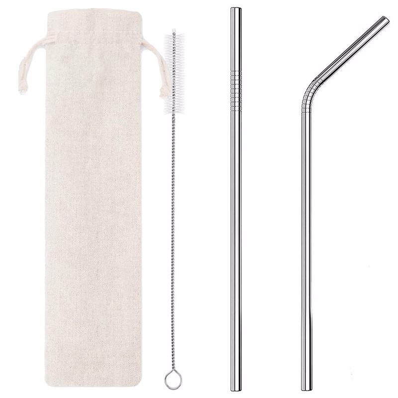 Reusable Drinking Steel Straws And Brush Suit