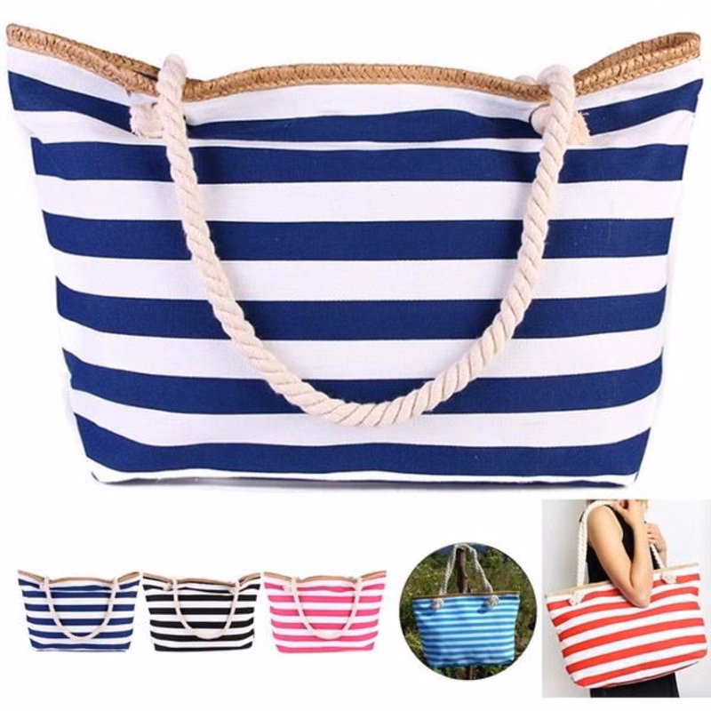 Beach Canvas Boat Tote