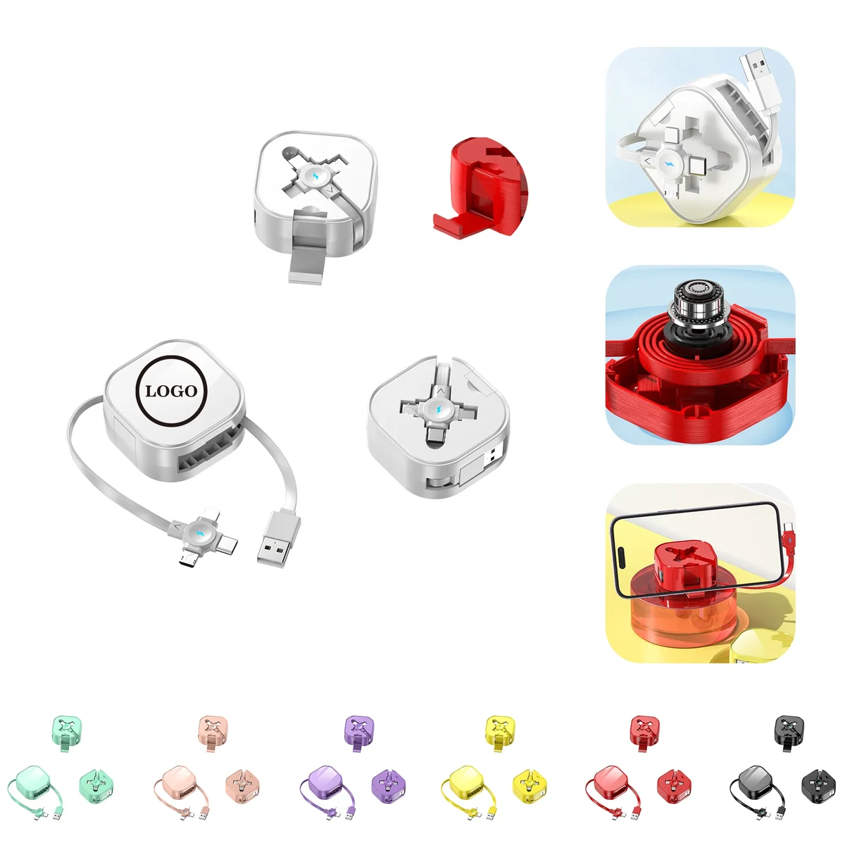 5A Retractable 3-in-1 Multi Charger Cable 1