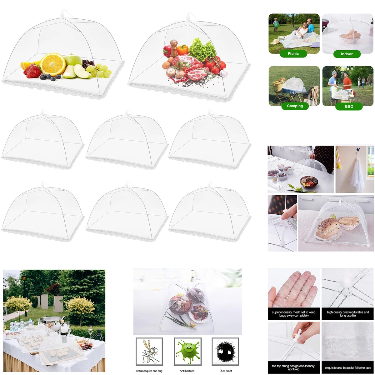 Pop-Up Outside Picnic Mesh Food Covers 1