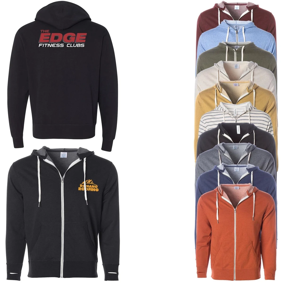 Unisex Heather French Terry Zip Hooded Sweatshirt, custom hoodie or sweatshirt with logo imprint 1