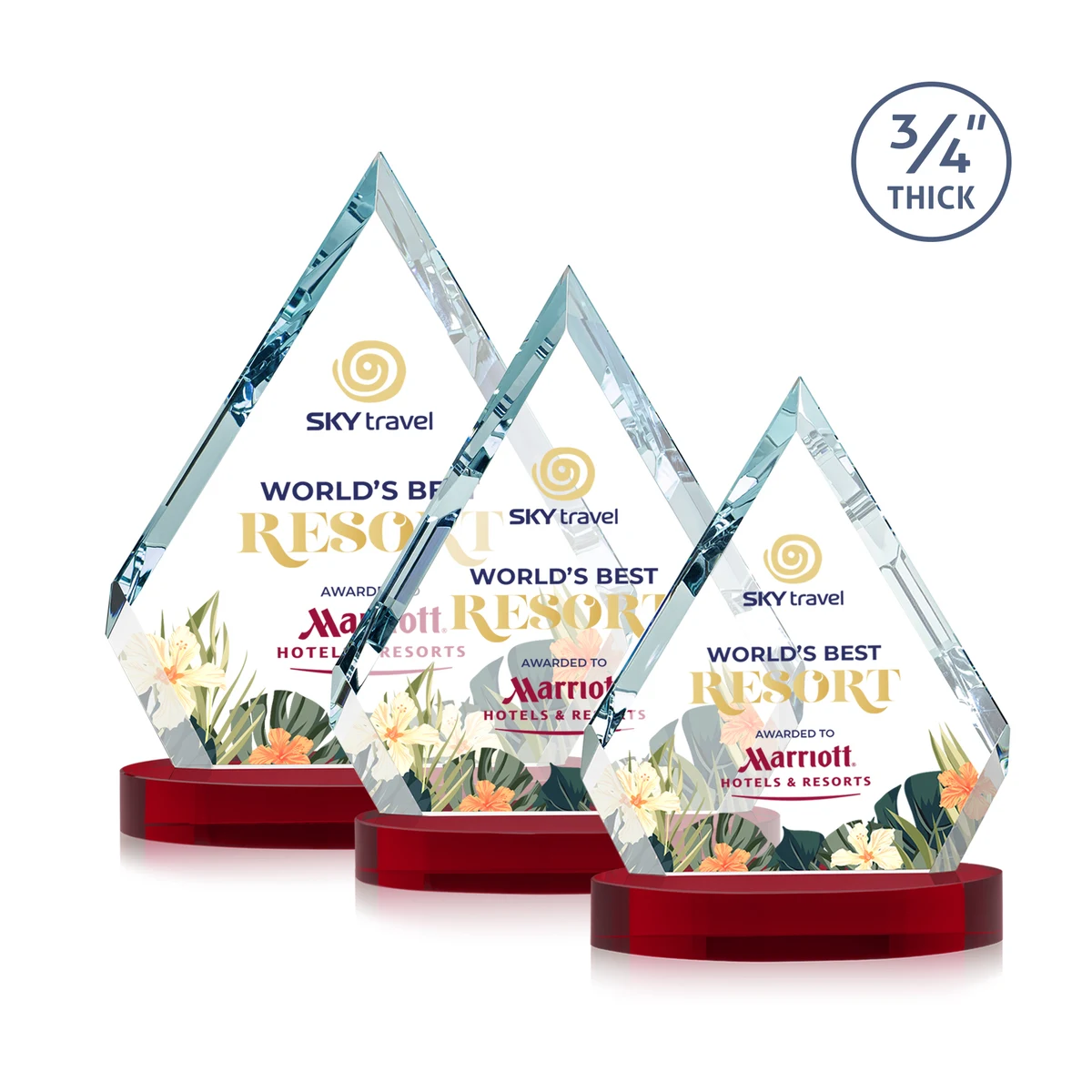 Apex VividPrint™ Award on Alberton Base - Red 1