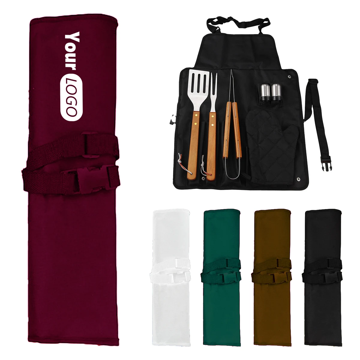 Oxford Complete Bbq Tool Set With Roll-Up Apron 1