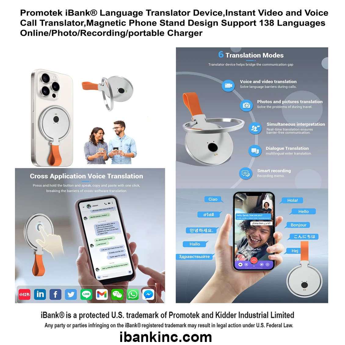 iBank ® Language Translator, Instant Video and Voice Call Translator 1