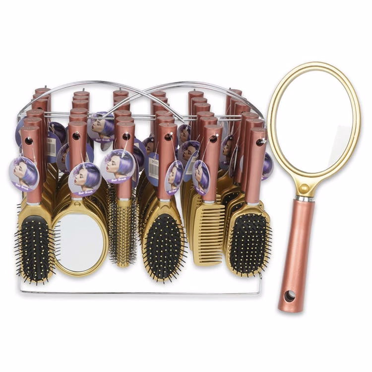 Hairbrush/Mirror Collection - 10" Rose/Gold Wire Display Rack