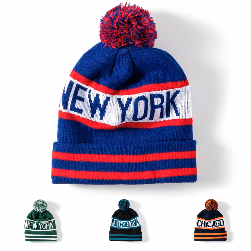 Pom Embroidered Knitted Beanie