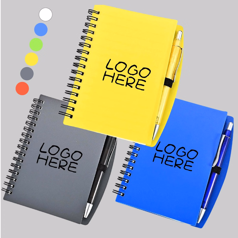A5 Color-Pro Spiral Unlined Notebook with Pen