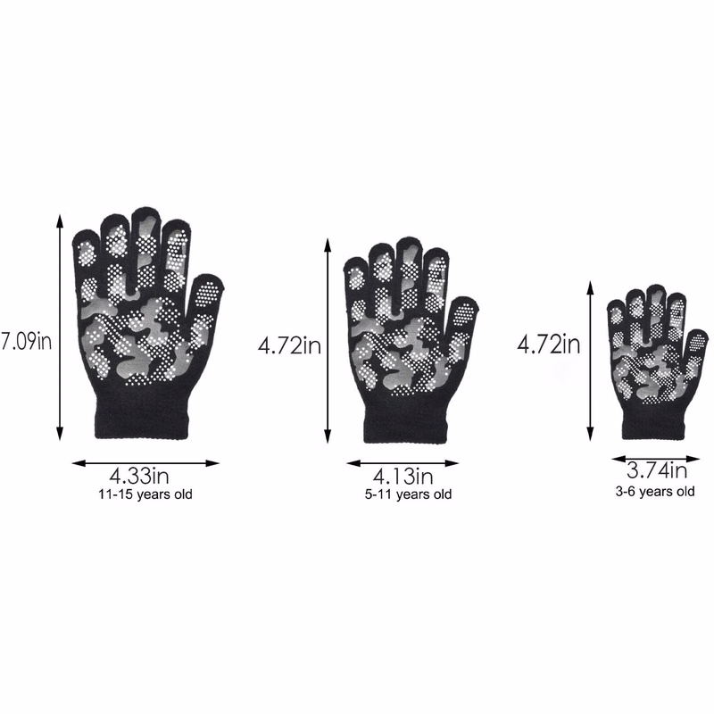 Polyester Kids Winter Warm Thick Plush Gloves