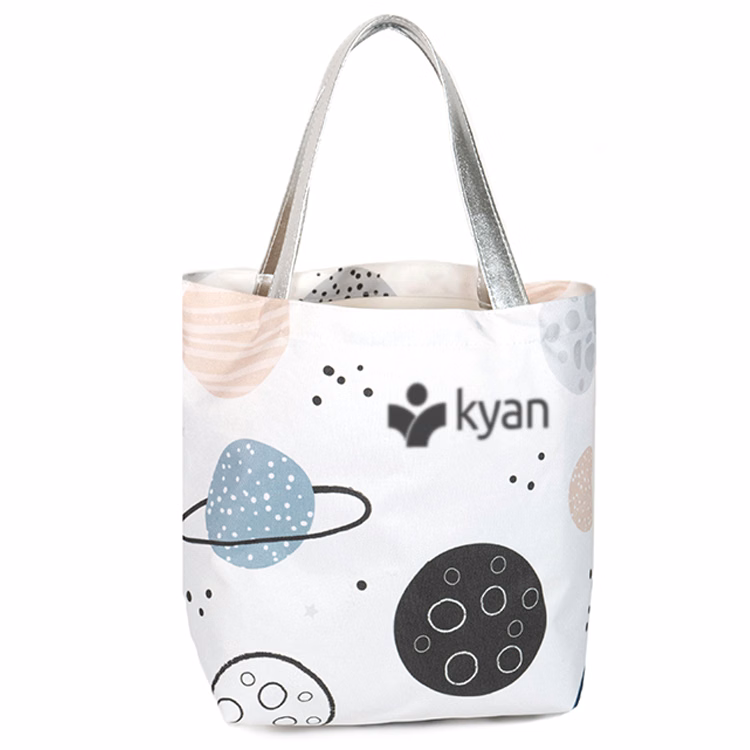 Small Creative Handle Wide Bottom Gusset Tote (11"H x 14"W x 5"D)