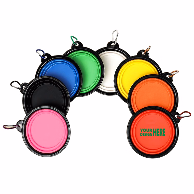 MOQ50 Travel-Friendly Collapsible Pet Bowl with Carabiner