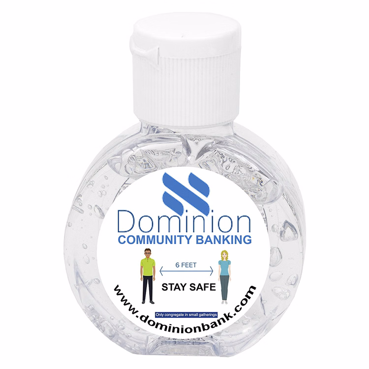 "CirPal" 1 oz Compact Hand Sanitizer Antibacterial Gel in Round Flip-Top Squeeze Bottle