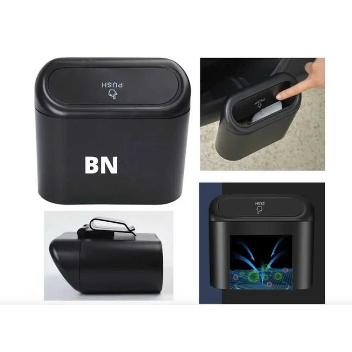 Mini Car Trash Can with Lid for Vehicle Home Office 1